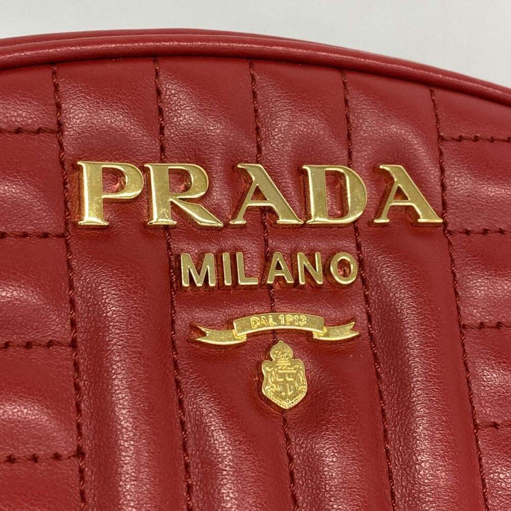 PRADA Red Leather Shoulder Bag - Picture 8 of 9